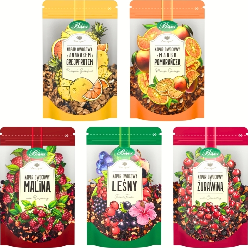 BiFix NAPAR OWOCOWY Herbatka owocowa z suszu MIX SMAKÓW - zestaw 5 x 100 g