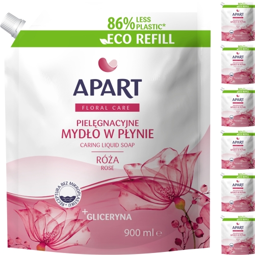APART Kremowe Pielęgnacyjne mydło w płynie Róża - zapas 7 x 900 ml