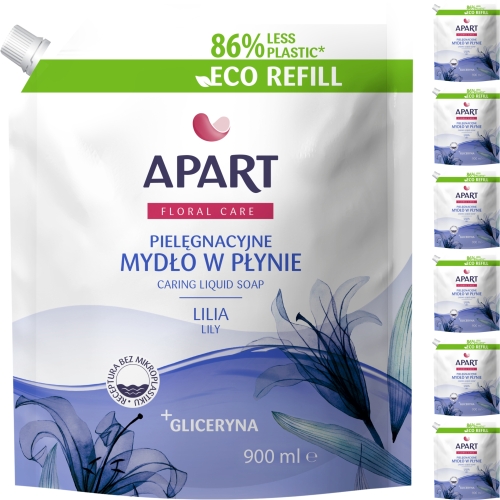 APART Kremowe Pielęgnacyjne mydło w płynie Lilia - zapas 7 x 900 ml