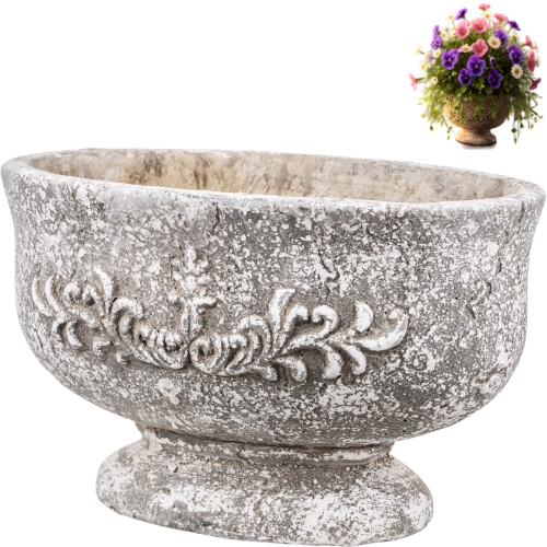 Rustykalna BETONOWA Osłonka na doniczkę Doniczka Donica 15x25x15 cm - SZARA