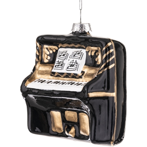 Bombka SZKLANA 10,5 x 8,5 x 4,5 cm Ozdoba choinkowa - PIANINO