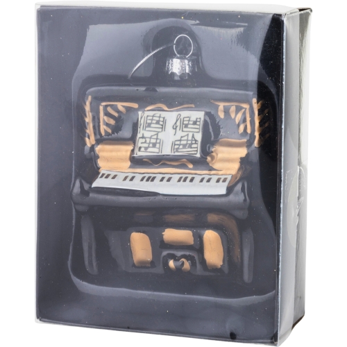 Bombka SZKLANA 10,5 x 8,5 x 4,5 cm Ozdoba choinkowa - PIANINO