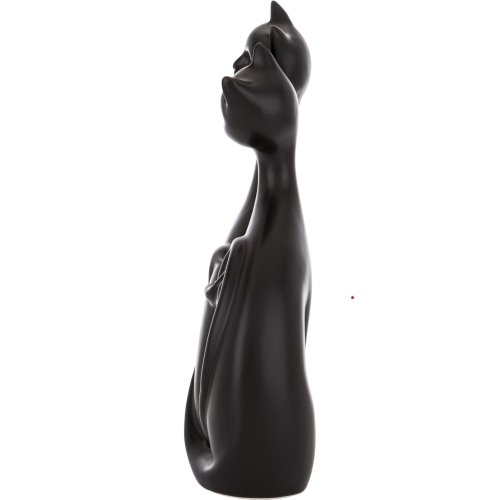 CZARNA Ceramiczna Dekoracyjna Ozdobna Figurka KOTY KOTKI - 30 x 14 x 8 cm