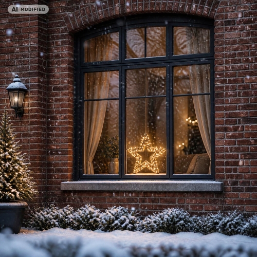 ŚWIECĄCA Gwiazda LED śliczna ozdoba na Boże Narodzenie - 36 x 38 x 6,5 cm