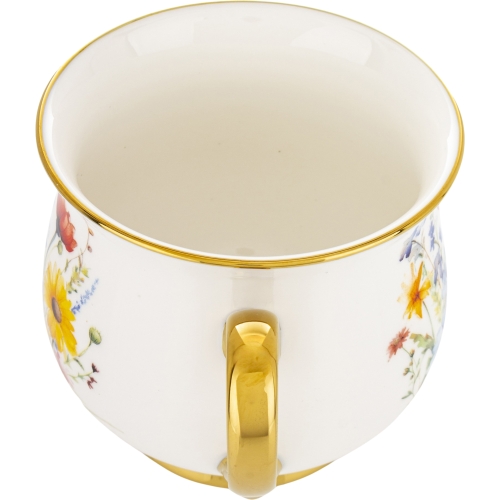 DUŻY Porcelanowy Kubek Filiżanka do KAWY HERBATY 430 ml, 10 x 9 cm - KWIATY
