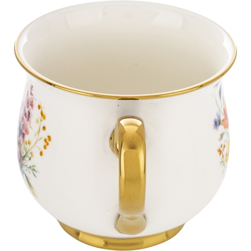 DUŻY Porcelanowy Kubek Filiżanka do KAWY HERBATY 430 ml, 10 x 9 cm - KWIATY