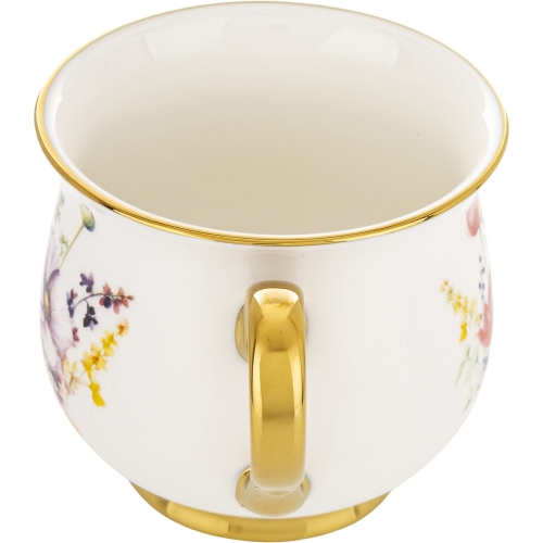 DUŻY Porcelanowy Kubek Filiżanka do KAWY HERBATY 430 ml, 10 x 9 cm - KWIATY