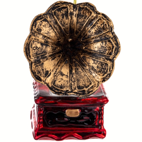 Bombka SZKLANA 10 x 6,5 x 6,5 cm Ozdoba choinkowa - GRAMOFON PATEFON