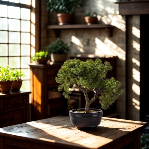 Dekoracyjne DRZEWKO BONSAI Sztuczny kwiat w Doniczce - 31 x 30 x 24 cm