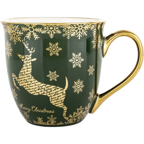DUŻY Porcelanowy Kubek Filiżanka do KAWY HERBATY 560 ml - MERRY CHRISTMAS