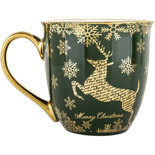 DUŻY Porcelanowy Kubek Filiżanka do KAWY HERBATY 560 ml - MERRY CHRISTMAS