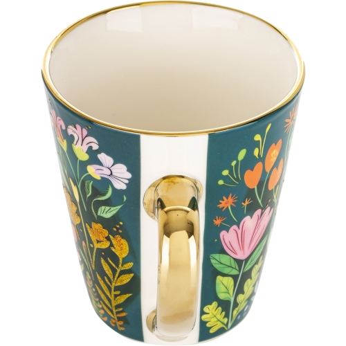 Porcelanowy Kubek Filiżanka do KAWY HERBATY KAKAO 300 ml 9 x 10 cm - KWIATY