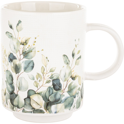 Porcelanowy Kubek Filiżanka do KAWY HERBATY KAKAO 290 ml 10x7,5 cm - KWIATY