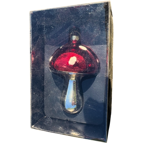 Bombka SZKLANA 10 x 6,5 x 6,5 cm Ozdoba choinkowa - MUCHOMOR