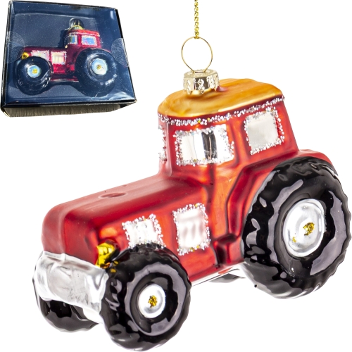 Bombka SZKLANA 7 x 9 x 5 cm Ozdoba choinkowa - TRAKTOR