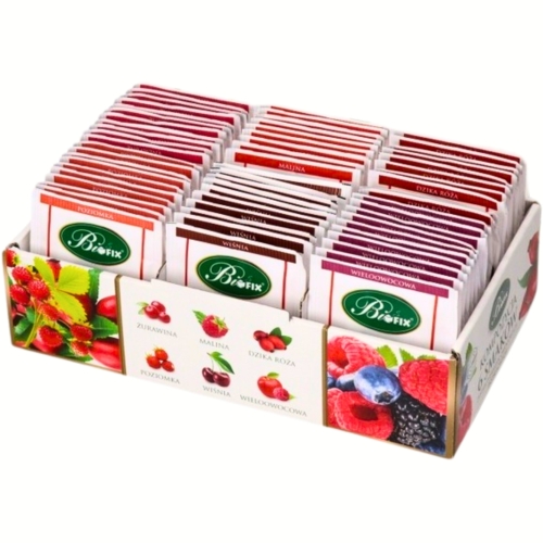 BiFix Herbata Herbatka OWOCOWA ekspresowa KOMPOZYCJA 6 SMAKÓW - 60 TOREBEK