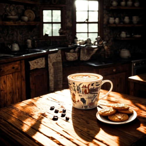 Duży PORCELANOWY Kubek XL 600 ml na KAWĘ HERBATĘ - Koci Świat LENIWE KOTY