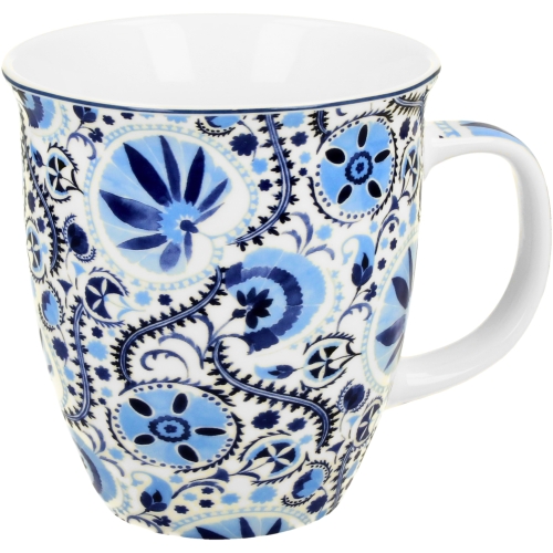 Duży PORCELANOWY Kubek 650 ml do KAWY HERBATY - Ethnic NARESH BLUE