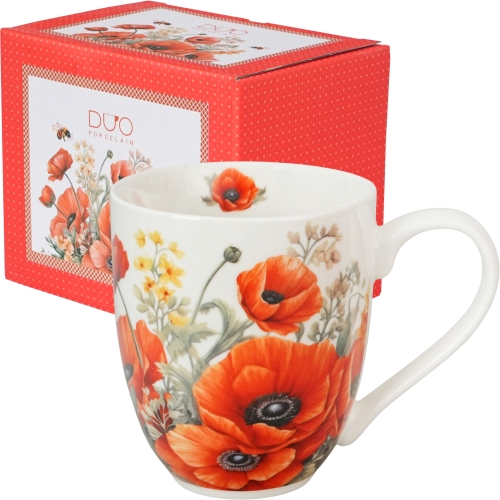 Duży PORCELANOWY Kubek XXL 1000 ml do KAWY HERBATY - Flower Classic MAKI