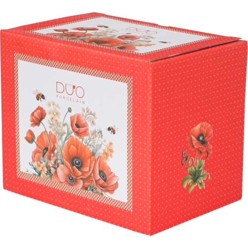 Duży PORCELANOWY Kubek XXL 1000 ml do KAWY HERBATY - Flower Classic MAKI