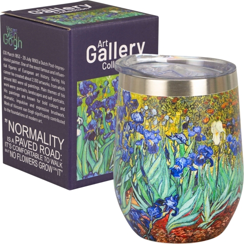 Kubek termiczny 330 ml Termos STAL NIERDZEWNA 18/8 - IRISES by Van Gogh