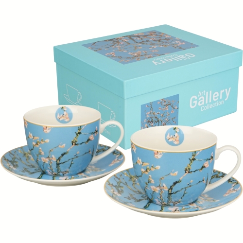 DWIE Porcelanowe Filiżanki 270 ml do KAWY HERBATY - ALMOND BLOSSOM Van Gogh