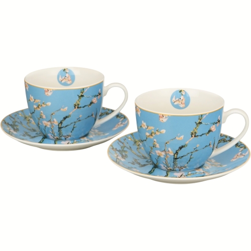 DWIE Porcelanowe Filiżanki 270 ml do KAWY HERBATY - ALMOND BLOSSOM Van Gogh