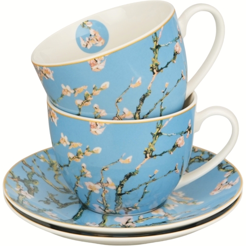 DWIE Porcelanowe Filiżanki 270 ml do KAWY HERBATY - ALMOND BLOSSOM Van Gogh