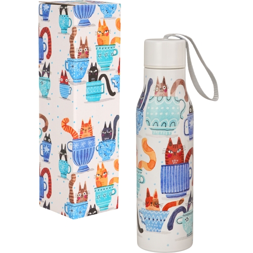 Butelka termiczna Termos 500 ml STAL NIERDZEWNA 18/8 - KOTY W FILIŻANKACH