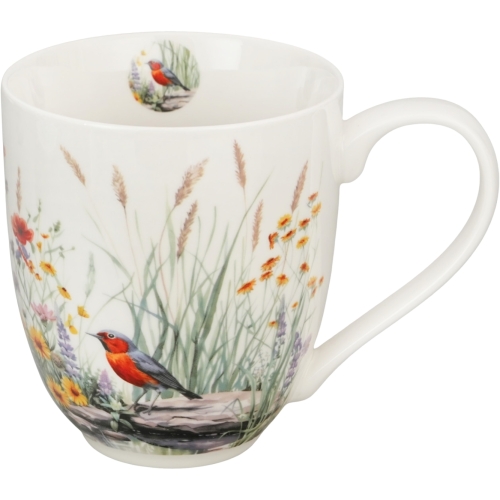 Duży PORCELANOWY Kubek XXL 1000 ml do KAWY HERBATY - Flower Classic JULY