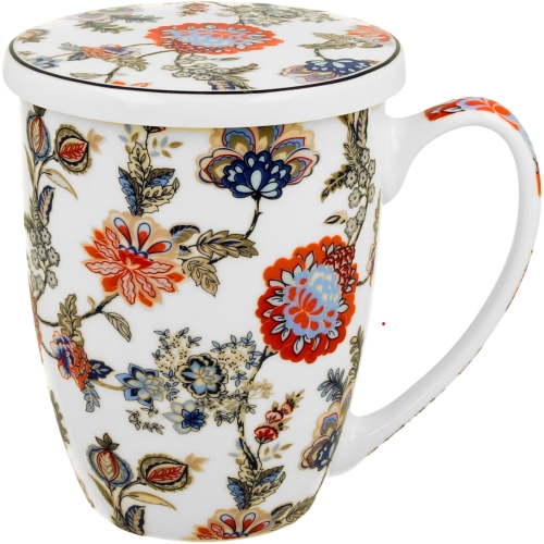 Kubek 360 ml z zaparzaczem i pokrywką do HERBATY ZIÓŁ - Ethnic SAHAT WHITE