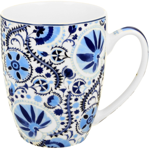 PORCELANOWY Kubek classic 360 ml do KAWY HERBATY - Ethnic NARESH BLUE
