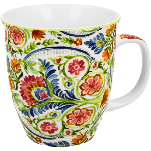 Duży PORCELANOWY Kubek 650 ml do KAWY HERBATY - Ethnic MAYFLOWER