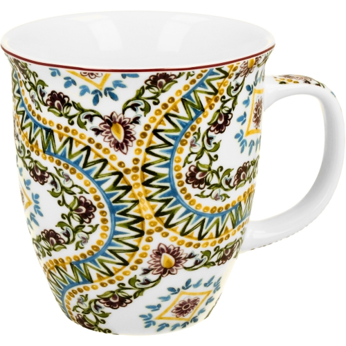 Duży PORCELANOWY Kubek 650 ml do KAWY HERBATY - Ethnic ESTRELLA