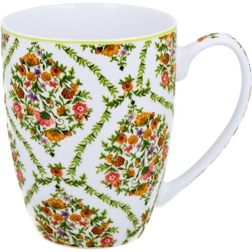 PORCELANOWY Kubek classic 360 ml do KAWY HERBATY - Ethnic FIORI