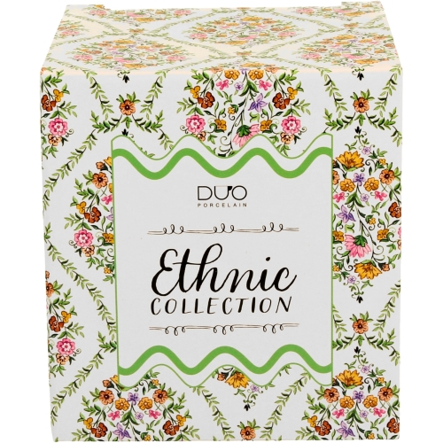 Duży PORCELANOWY Kubek 650 ml do KAWY HERBATY - Ethnic FIORI