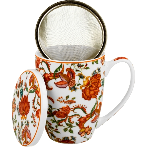 Kubek 360 ml z zaparzaczem i pokrywką do HERBATY ZIÓŁ - Ethnic PRIMAVERA