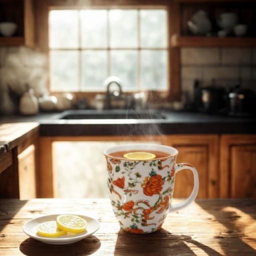 Duży PORCELANOWY Kubek 650 ml do KAWY HERBATY - Ethnic PRIMAVERA