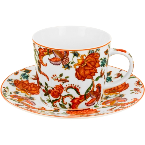 PORCELANOWA Filiżanka ze spodkiem 240 ml do KAWY HERBATY - Ethnic PRIMAVERA