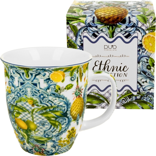 Duży PORCELANOWY Kubek 650 ml do KAWY HERBATY - Ethnic SOLEDAD