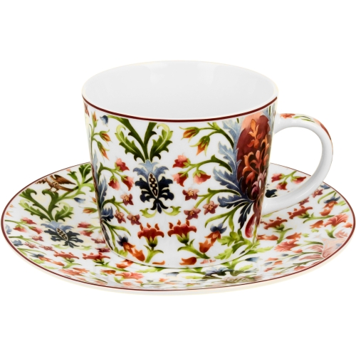 PORCELANOWA Filiżanka ze spodkiem 240 ml do KAWY HERBATY - Ethnic MARBELLA
