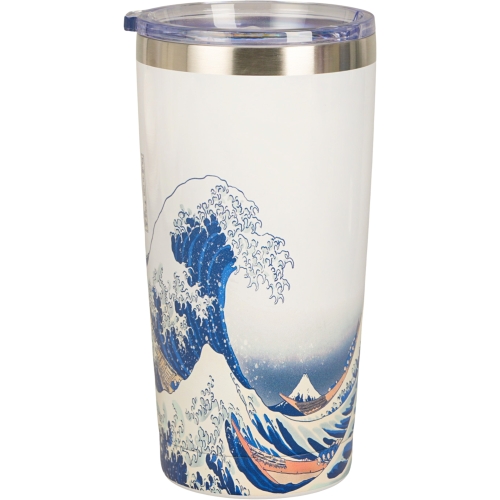 DUŻY Kubek termiczny 600 ml Termos na KAWĘ HERBATĘ - THE GREAT WAVE Hokusai