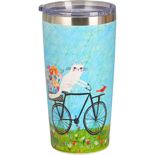 DUŻY Kubek termiczny 600 ml Termos STAL NIERDZEWNA 18/8 - Koci Świat ROWER