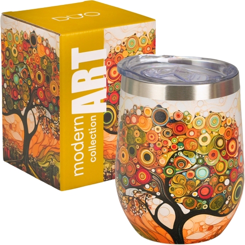 Kubek termiczny 330 ml Termos STAL NIERDZEWNA 18/8 - MODERN TREE