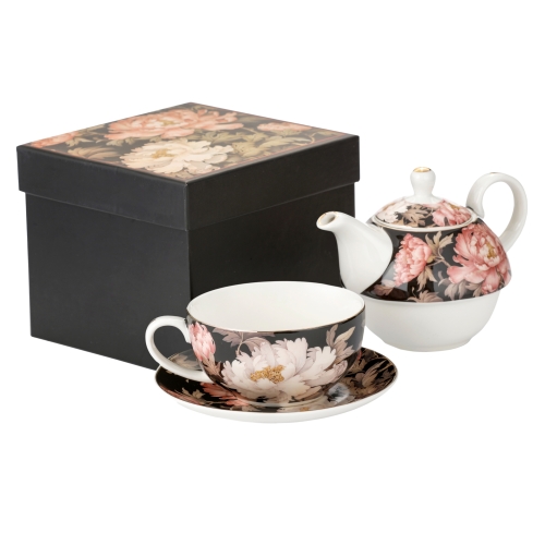 Zestaw TEA FOR ONE Porcelanowy Dzbanek 300 ml z filiżanką 220 ml - PEONIE