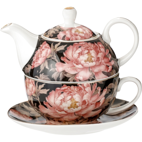 Zestaw TEA FOR ONE Porcelanowy Dzbanek 300 ml z filiżanką 220 ml - PEONIE