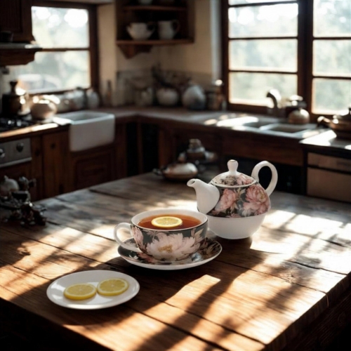 Zestaw TEA FOR ONE Porcelanowy Dzbanek 300 ml z filiżanką 220 ml - PEONIE