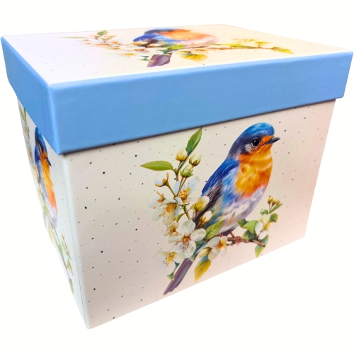 NA PREZENT Duży PORCELANOWY Kubek PTAKI 700 ml XXL do KAWY HERBATY - BŁĘKIT