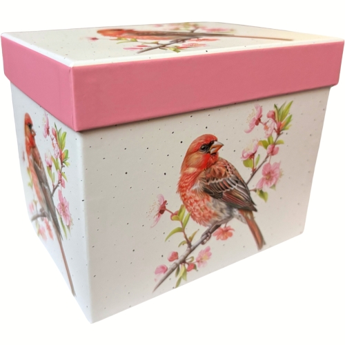 NA PREZENT Duży PORCELANOWY Kubek PTAKI 700 ml XXL do KAWY HERBATY - RÓŻOWY