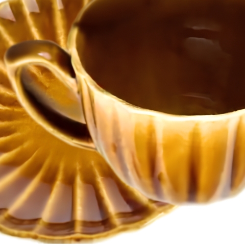 EVIE HONEY Porcelanowa Filiżanka 300 ml ze spodkiem 15 cm - do KAWY HERBATY